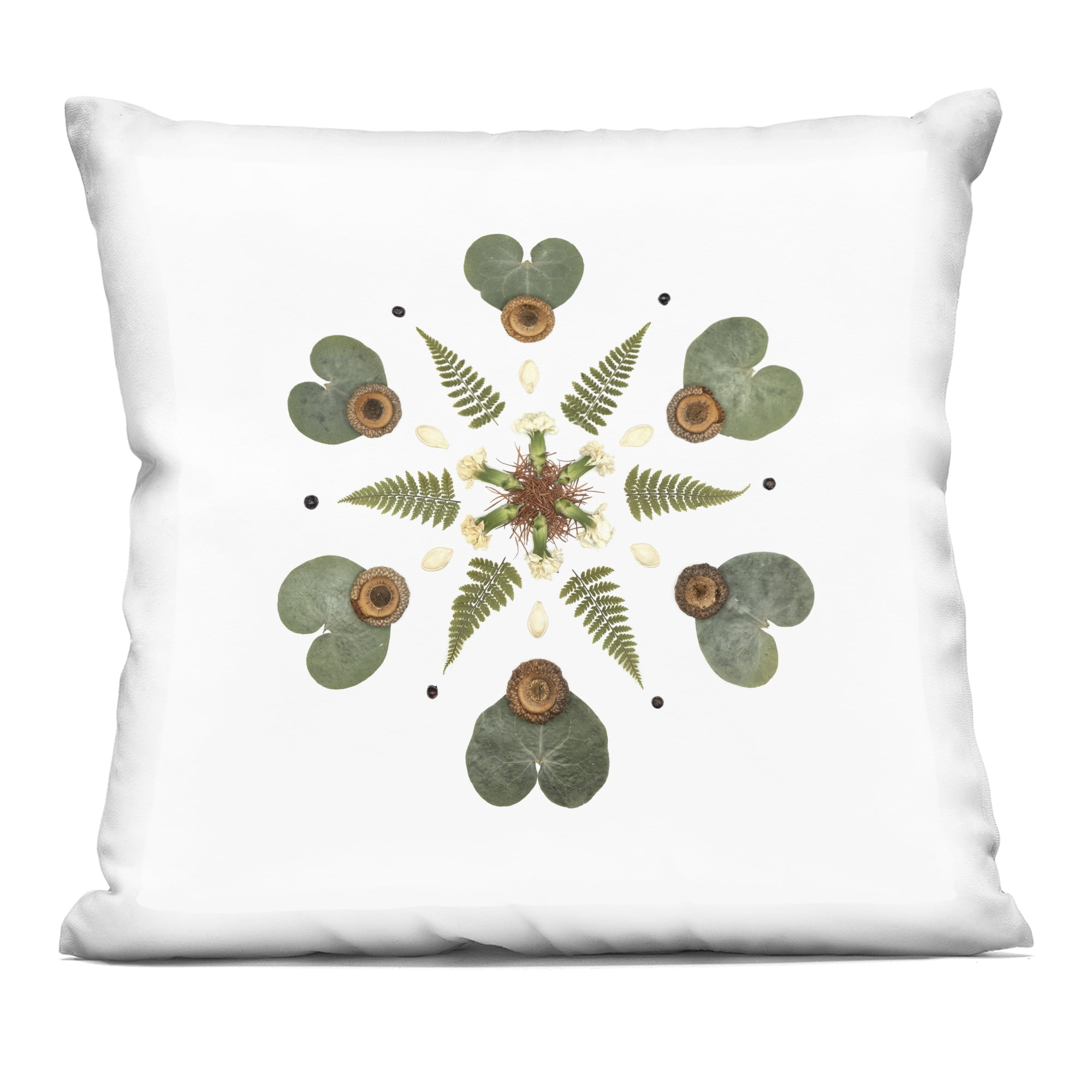 Stupell Industries Lily Pad & Fern Mandala Decorative Printed Throw Pillow, design by Beth Adoette, 18 x 7 x 18
