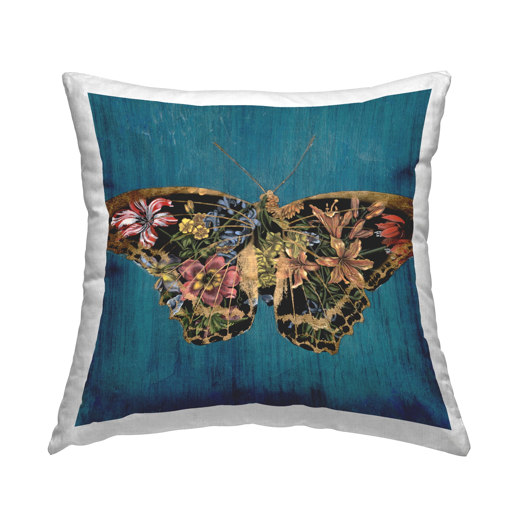 Stupell Industries Lily Pattern Butterfly Decorative Printed Throw Pillow Design by Naomi McCavitt .