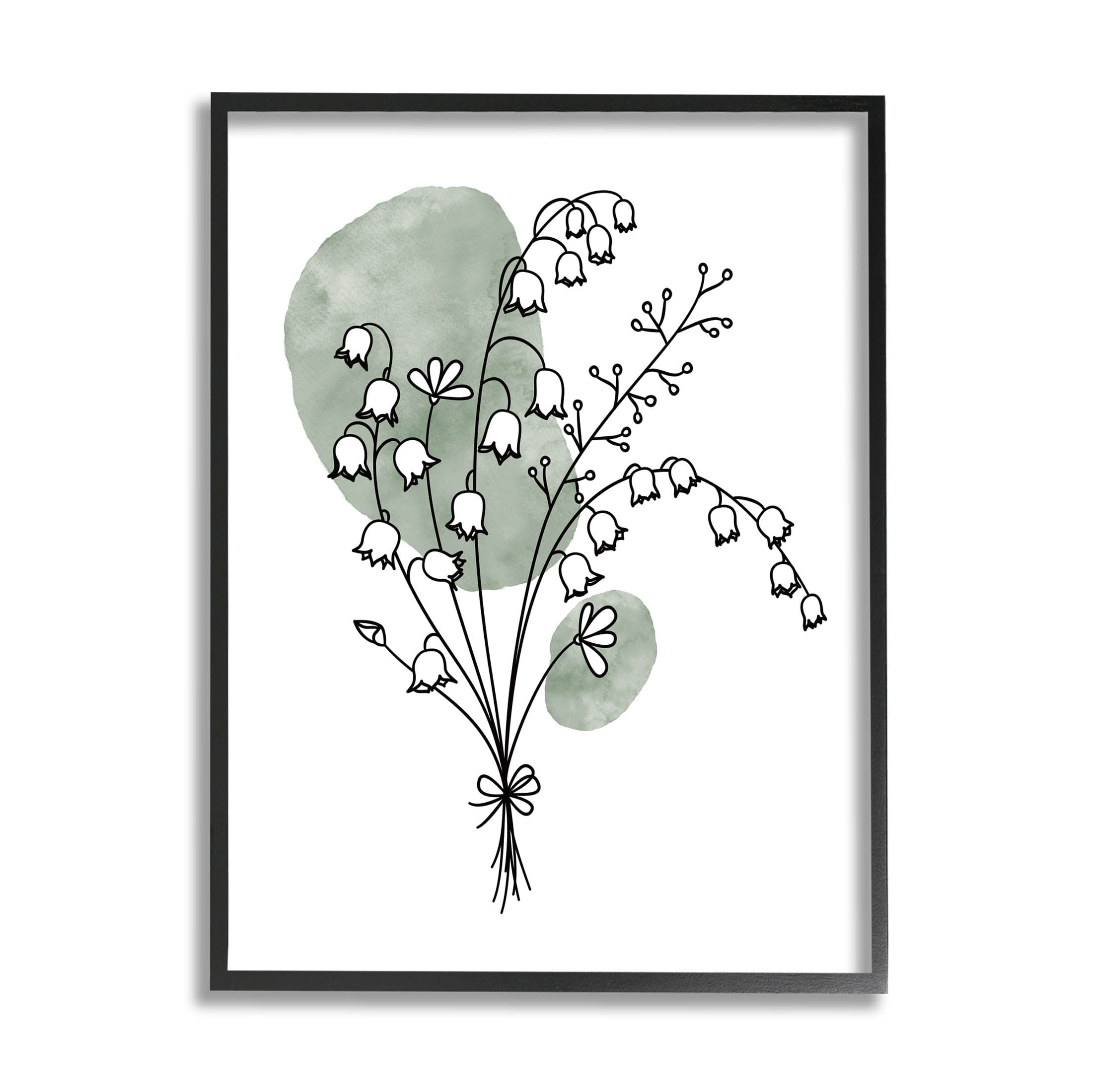 Stupell Industries Lily of the Valley Bundle Graphic Art Black Framed Art Print Wall Art, Design by JJ Design House LLC