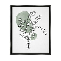 Stupell Industries Lily of the Valley Bundle Graphic Art Jet Black Floating Framed Canvas Print Wall Art, Design by JJ Design House LLC