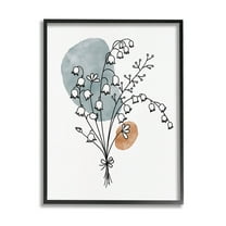 Stupell Industries Lily of the Valley Wildflower Graphic Art Black Framed Art Print Wall Art, Design by JJ Design House LLC