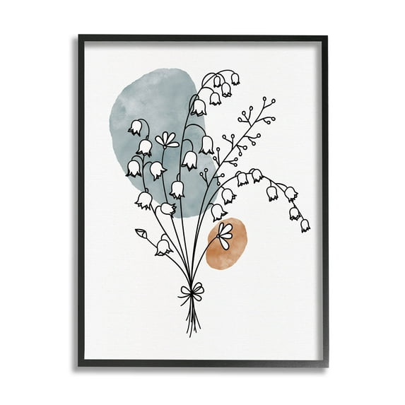 Stupell Industries Lily of the Valley Wildflower Graphic Art Black Framed Art Print Wall Art, Design by JJ Design House LLC
