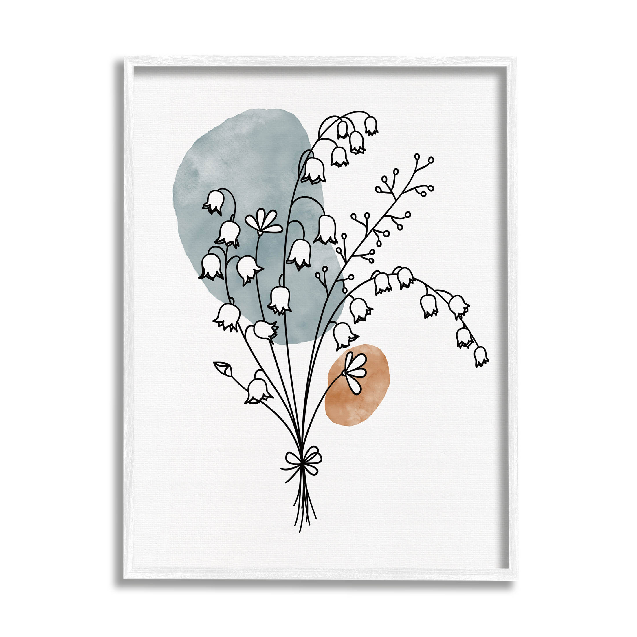 Stupell Industries Lily of the Valley Wildflower Graphic Art White Framed Art Print Wall Art, Design by JJ Design House LLC