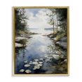 thumbnail image 1 of Stupell Industries Rustic Lodge Lilypad Inlet Reflection Gold Floating Frame Canvas Art, 17 x 21, by Franklyn Gregory, 1 of 7