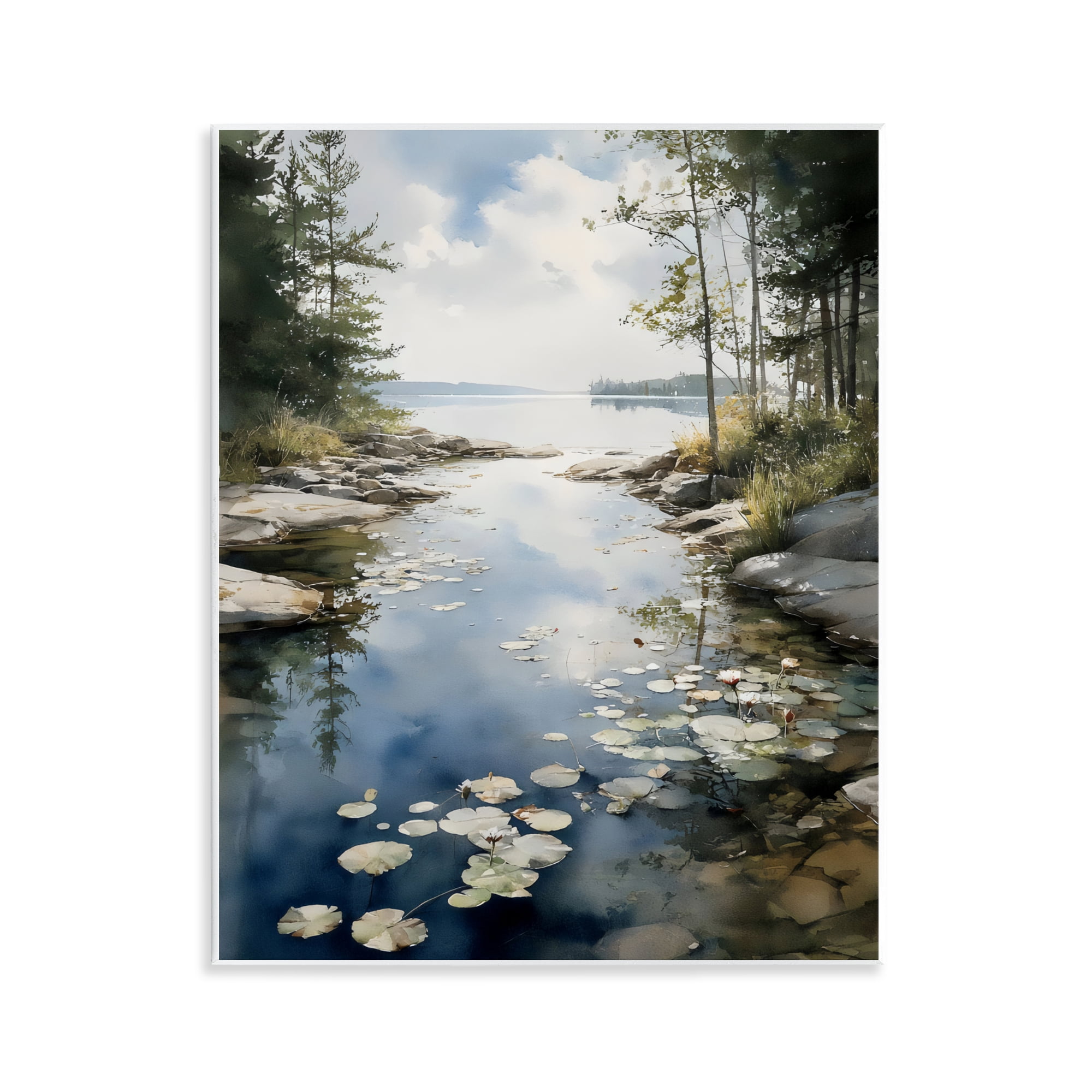 Stupell Industries Lilypad Inlet Reflection Wall Plaque Art, design by Franklyn Gregory