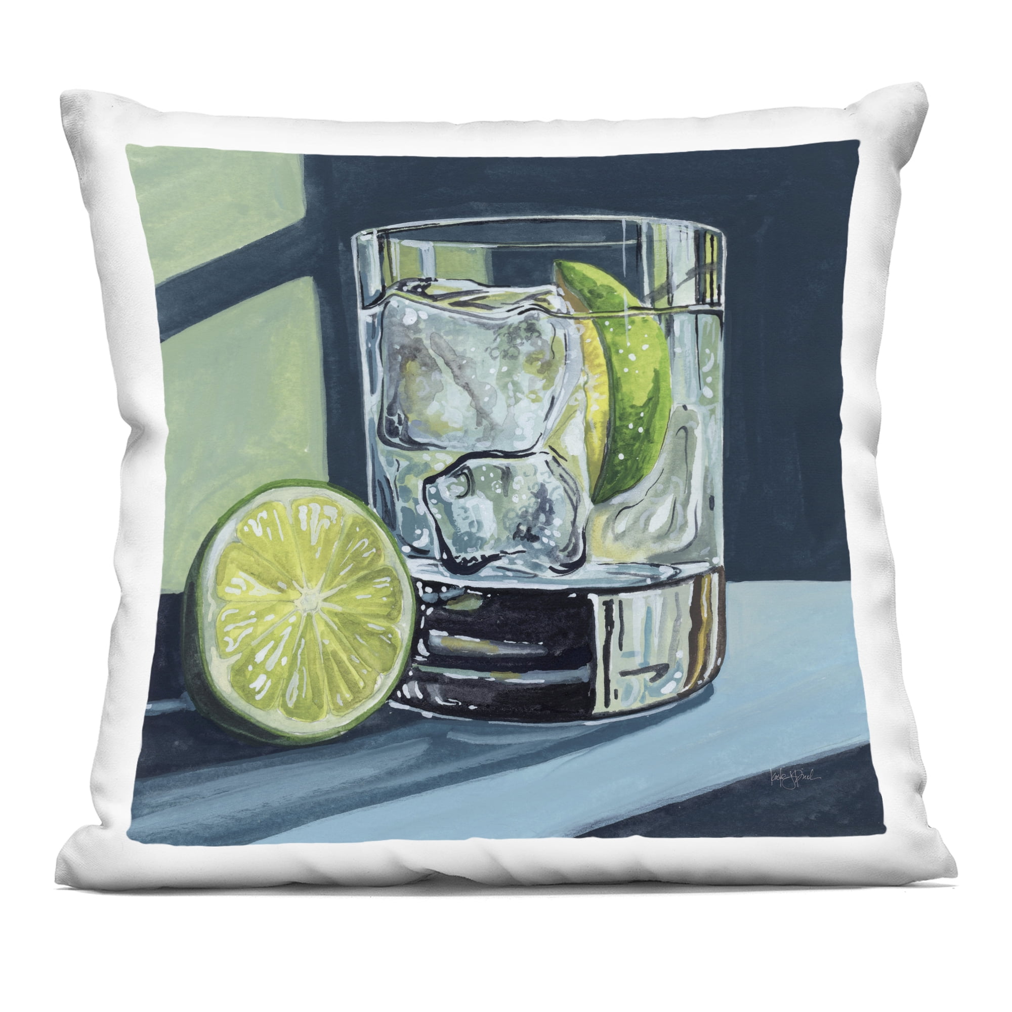 Stupell Industries Lime & Gin Tonic Cocktail Decorative Printed Throw Pillow, design by Kate Jarvik Birch