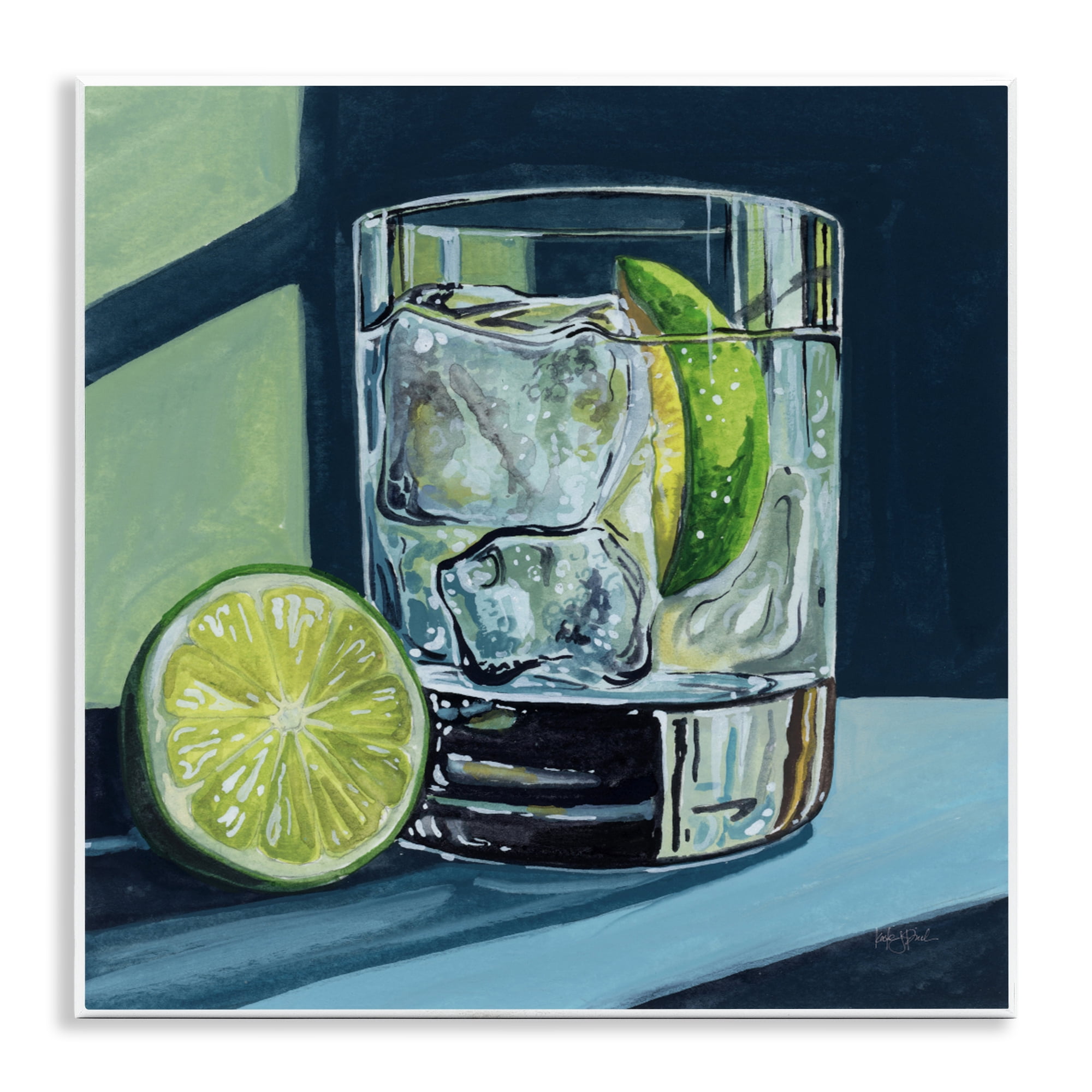 Stupell Industries Lime & Gin Tonic Cocktail Wall Plaque Art, design by Kate Jarvik Birch