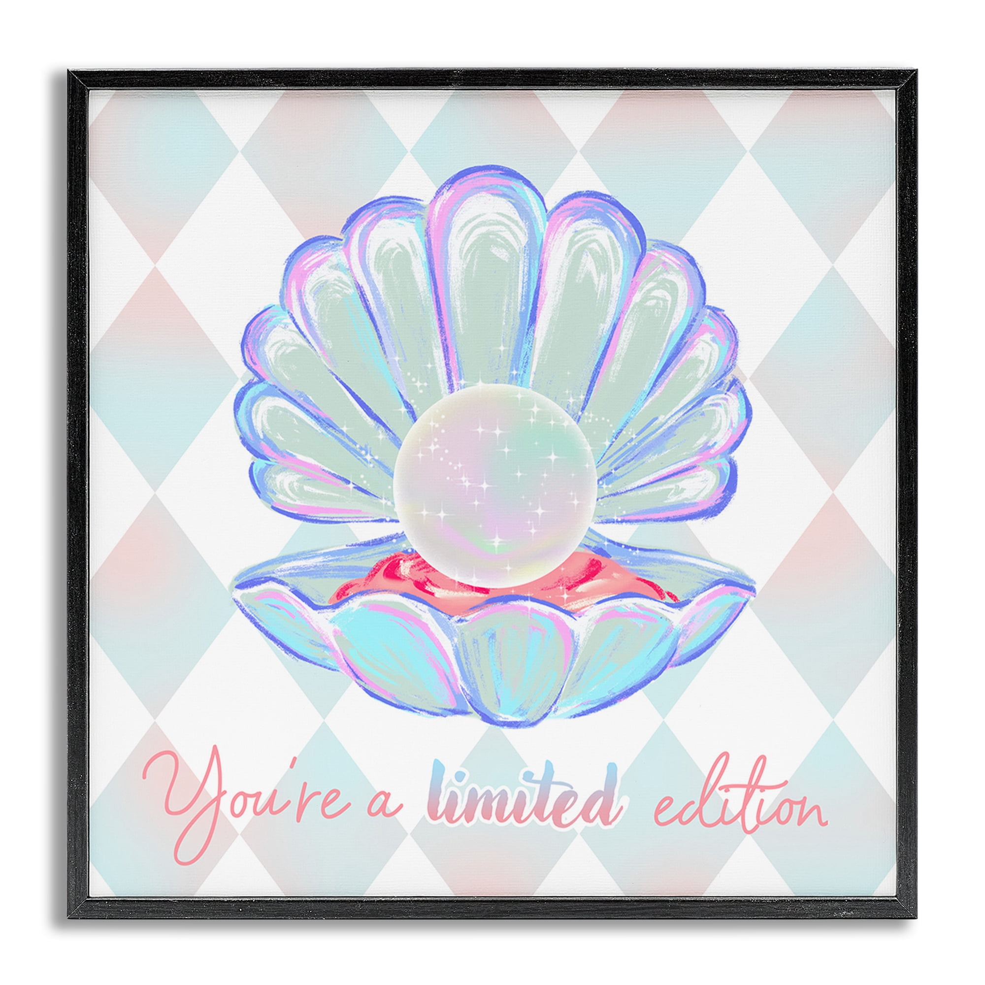 Stupell Industries Limited Edition Pearl Typography Painting Gray Framed Art Print Wall Art, 17 x 17