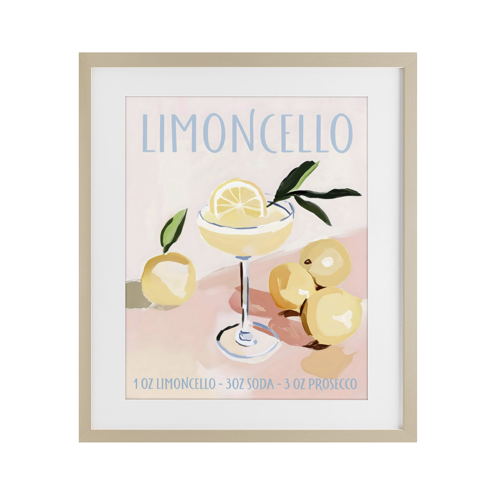 Stupell Industries Limoncello Summer Cocktail Birch Framed Print Under Glass, design by Sisi and Seb
