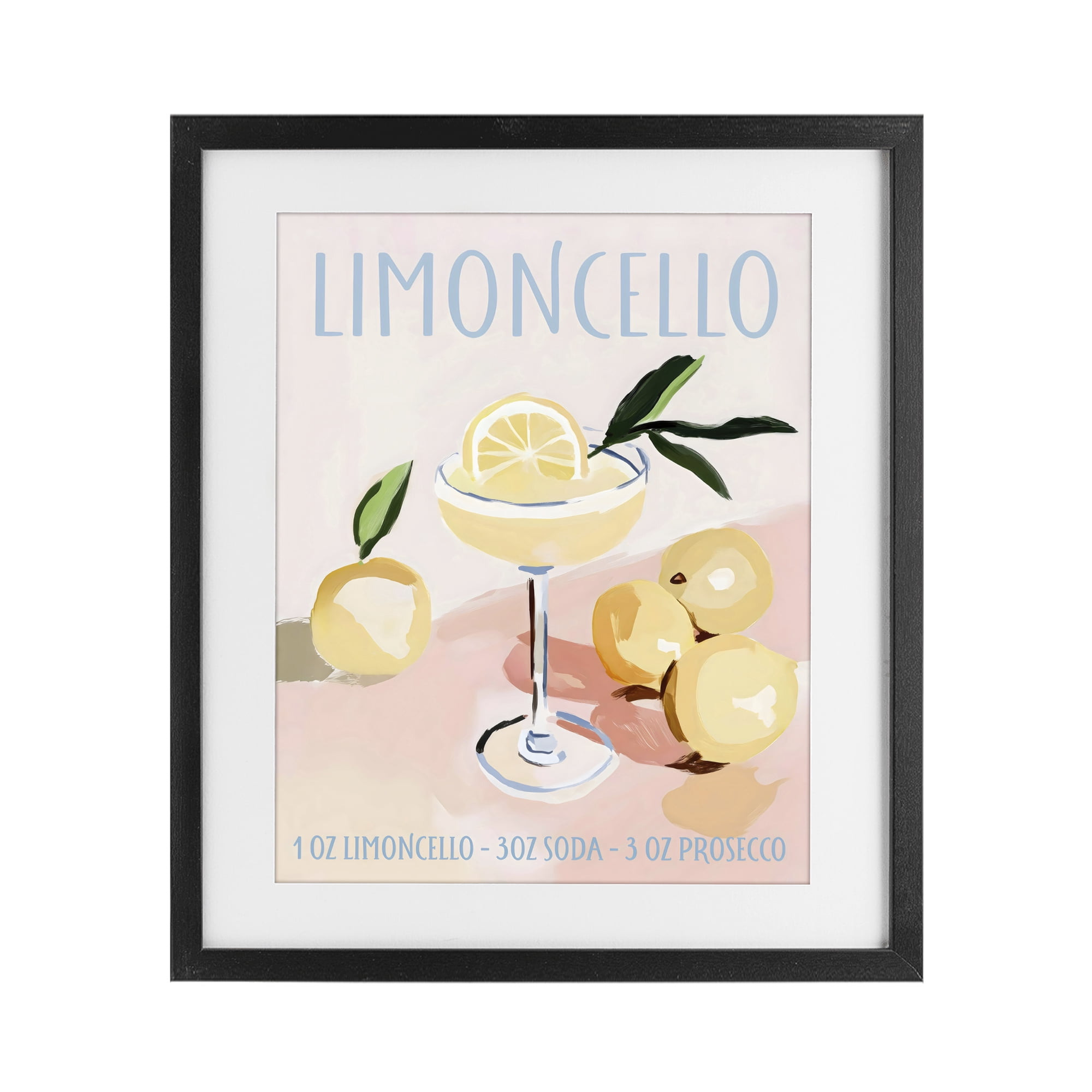 Stupell Industries Limoncello Summer Cocktail Black Framed Print Under Glass, design by Sisi and Seb