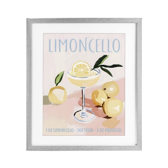 Stupell Industries French Country Limoncello Summer Cocktail Gray Framed Print Under Glass, 17 x 21, by Sisi and Seb
