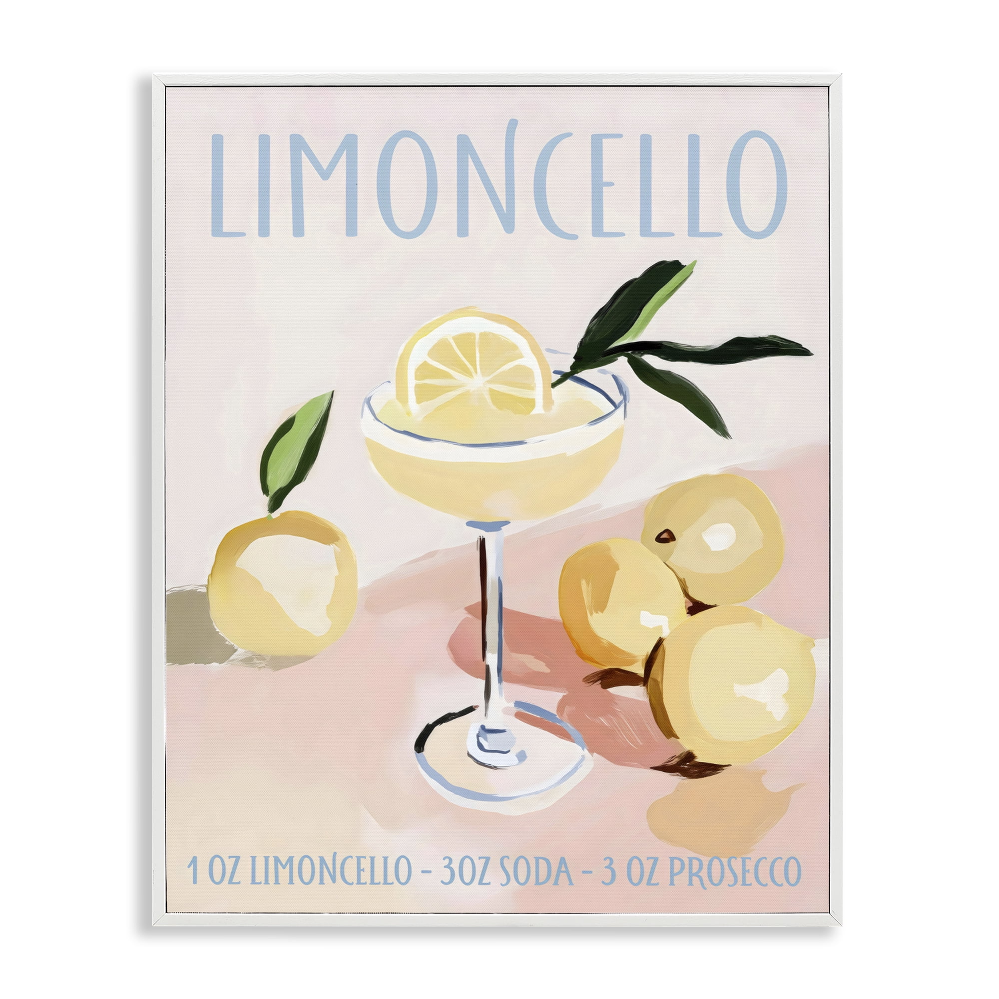 Stupell Industries Limoncello Summer Cocktail White Framed Giclee Art, design by Sisi and Seb