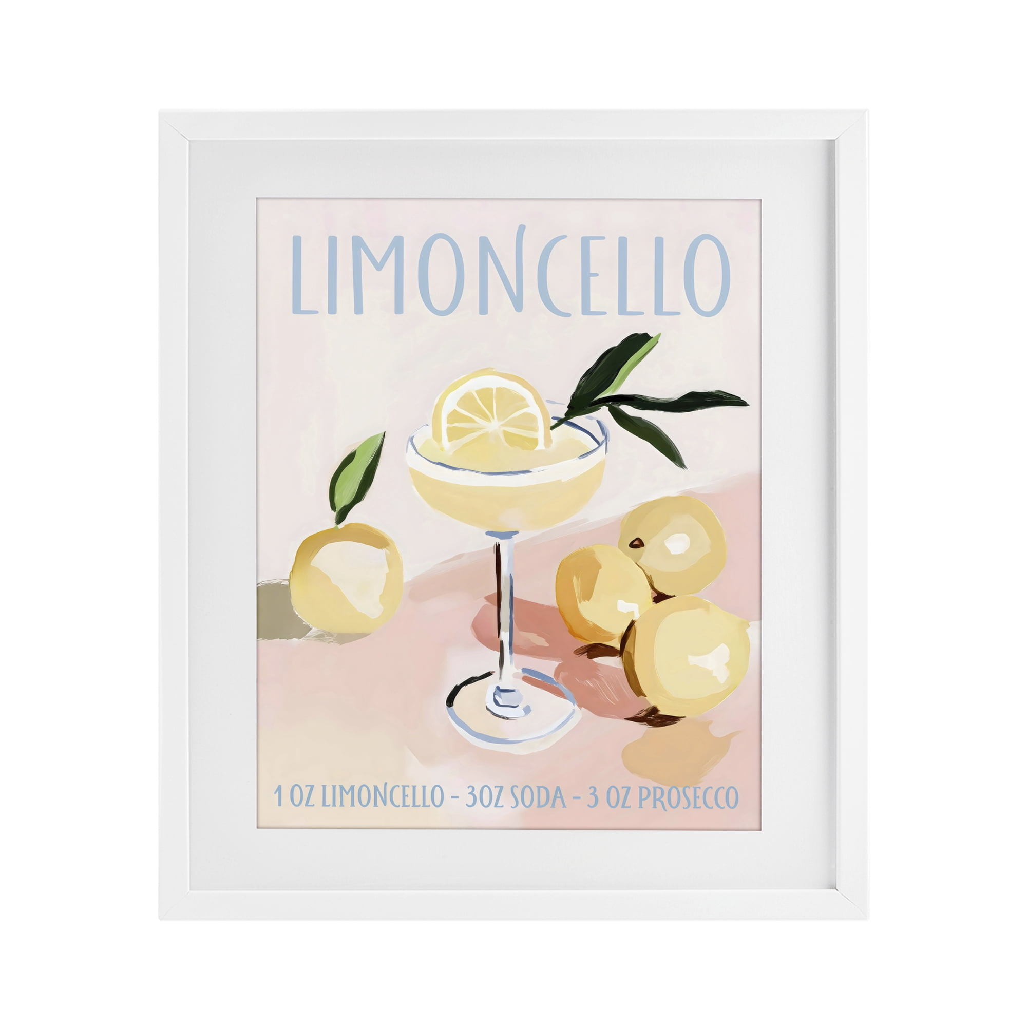 Stupell Industries Limoncello Summer Cocktail White Framed Print Under Glass, design by Sisi and Seb