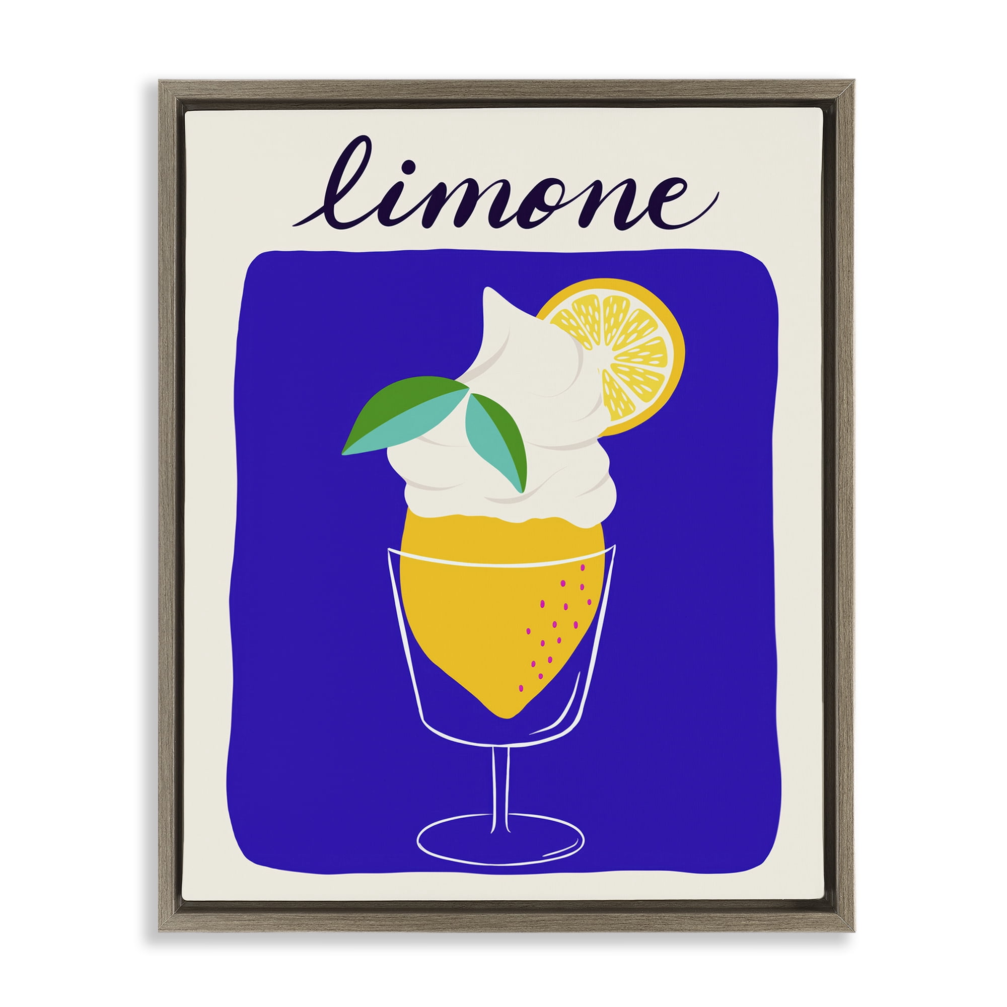 Stupell Industries Limone Citrus Dessert Food & Beverage Painting Brown Floater Framed Canvas Art Print Wall Art, 17 x 21