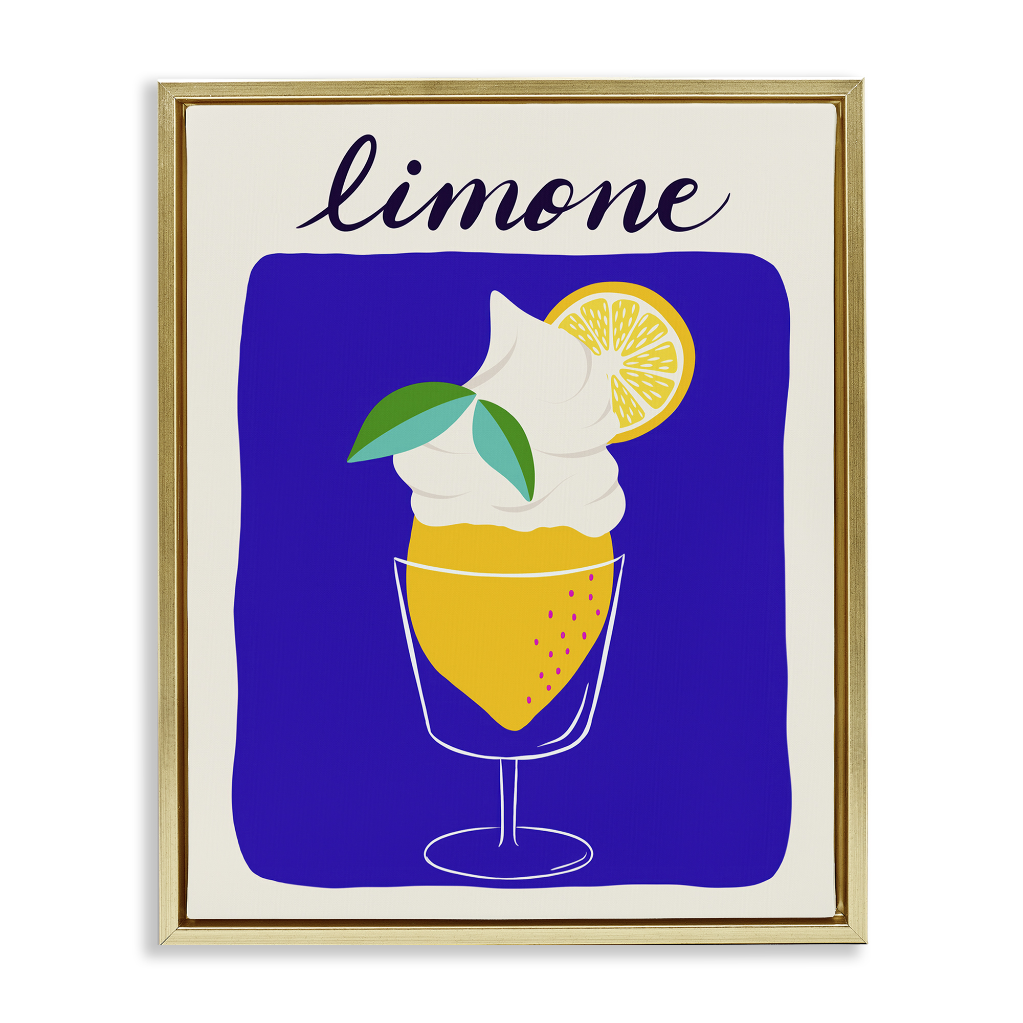 Stupell Industries Limone Citrus Dessert Food & Beverage Painting Gold Floater Framed Canvas Art Print Wall Art, 17 x 21