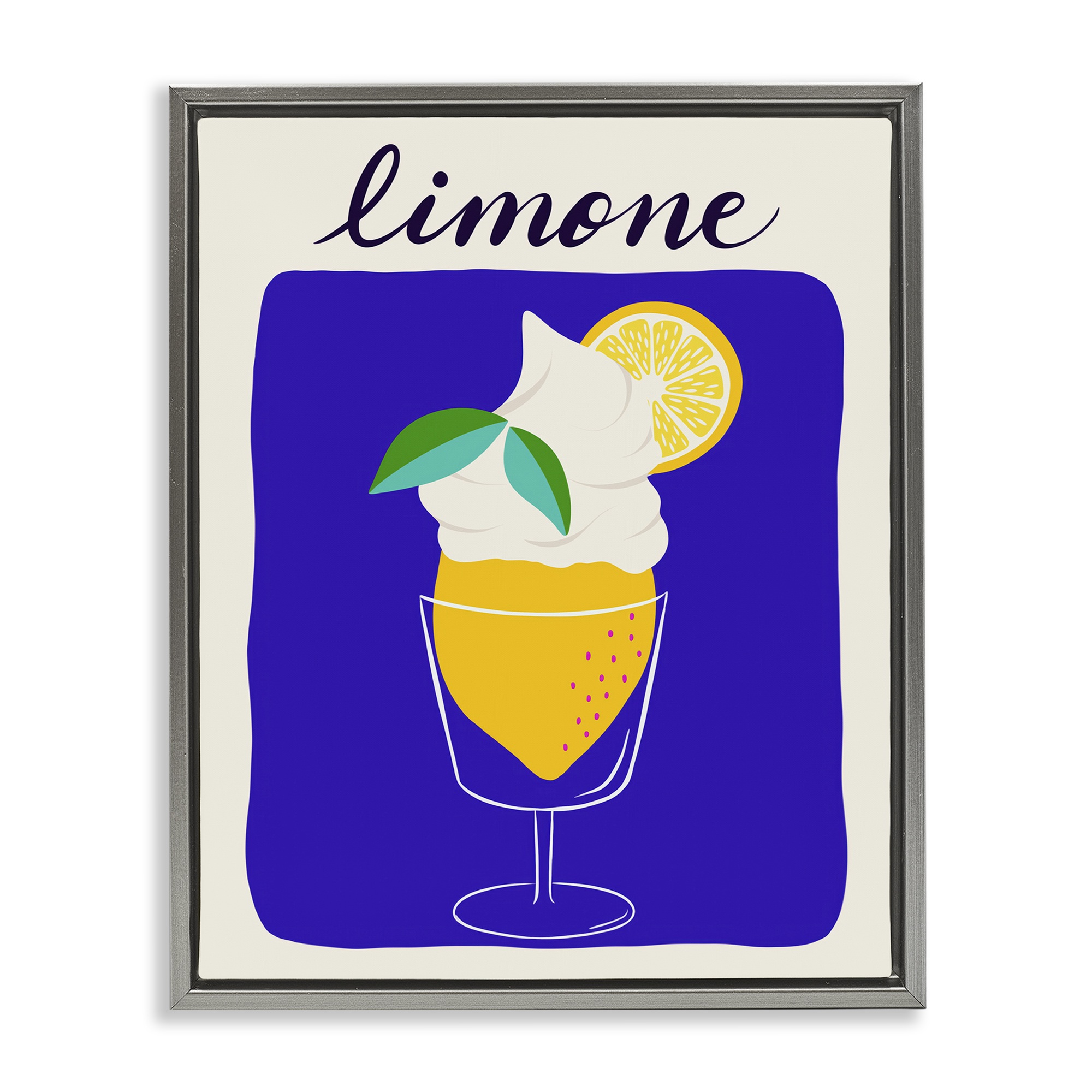 Stupell Industries Limone Citrus Dessert Food & Beverage Painting Gray Floater Framed Canvas Art Print Wall Art, 17 x 21