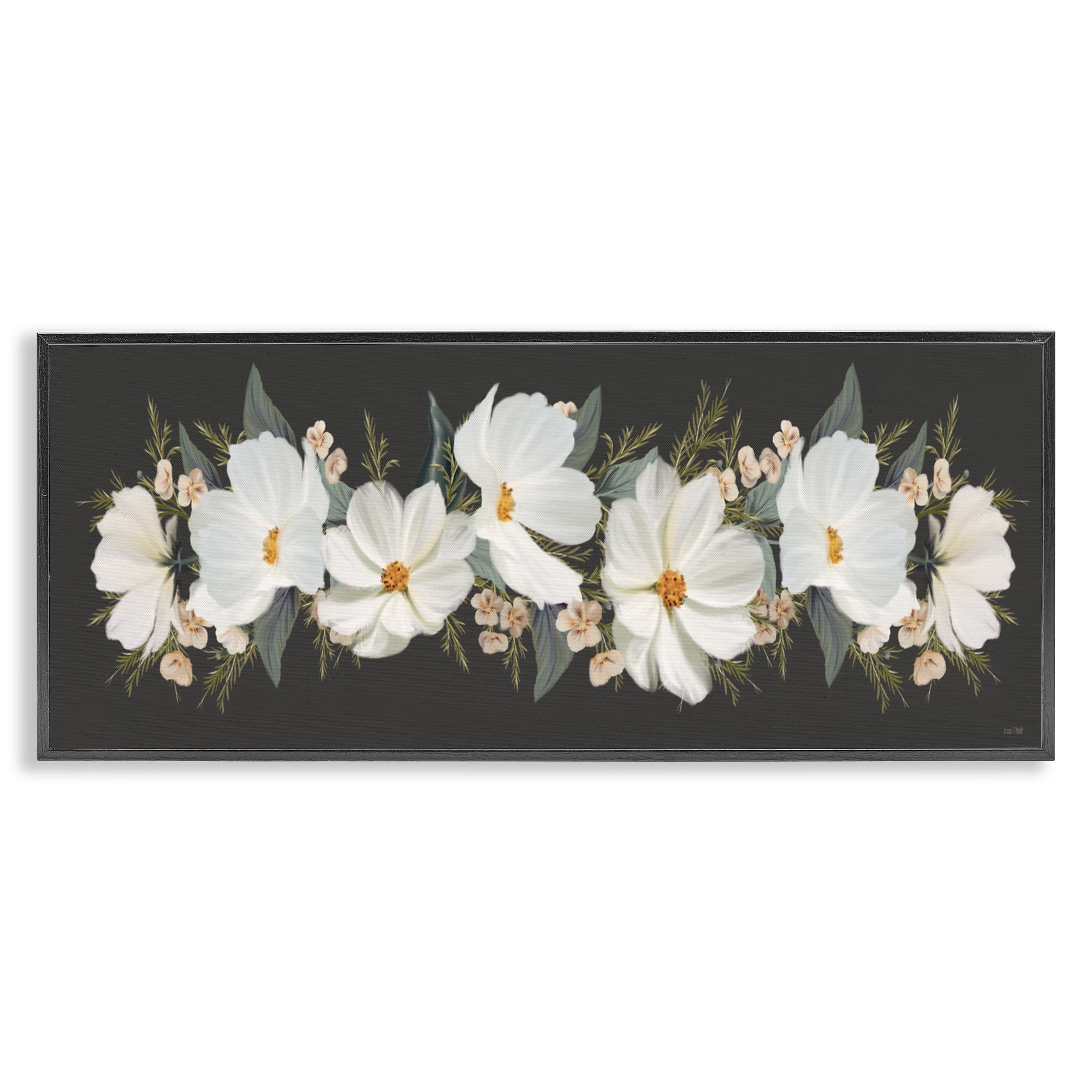 Stupell Industries Line Of Lace Cosmos Black Framed Giclee Art, design by House Fenway
