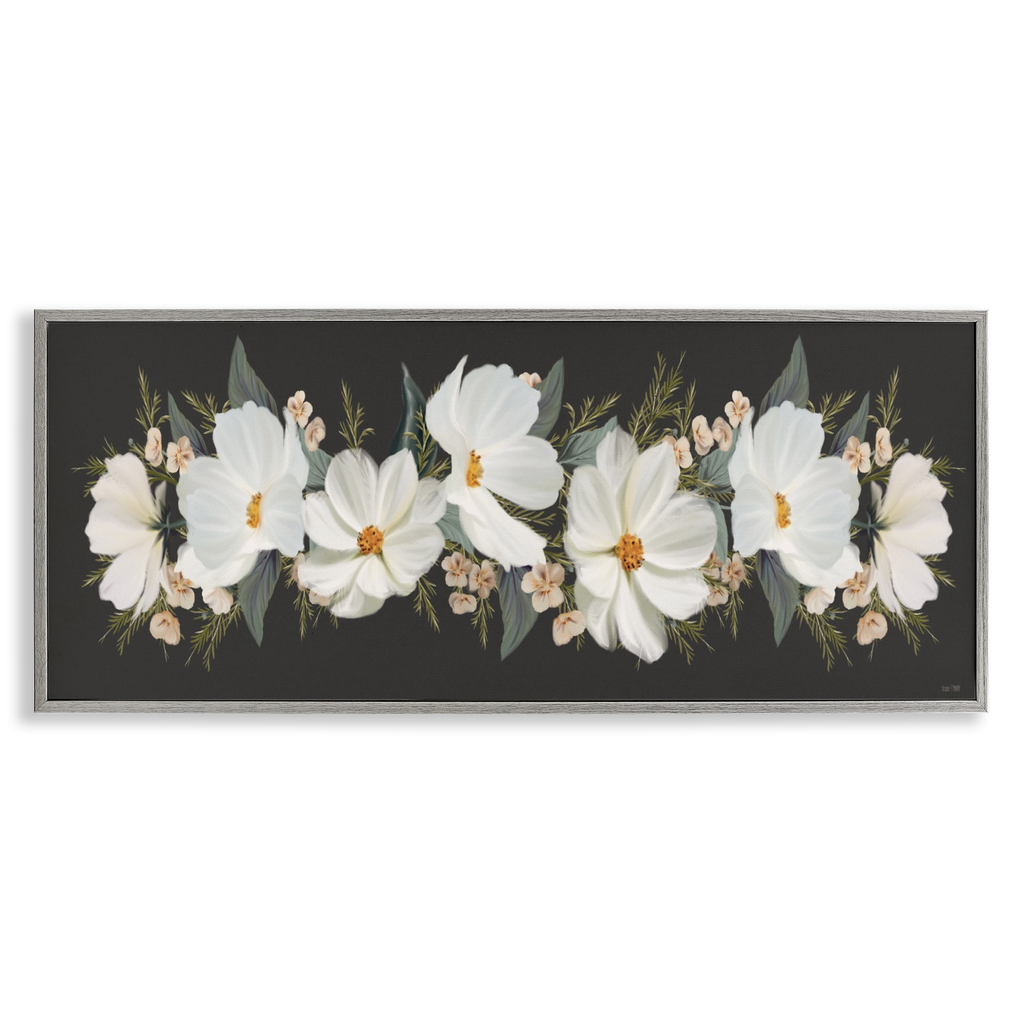 Stupell Industries Line Of Lace Cosmos Gray Framed Giclee Art, design by House Fenway