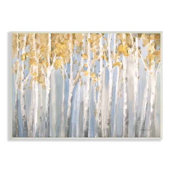 Stupell Industries Line of Birch Trees Mystical Spring Forest Landscape, 13 x 19, Design by Danhui Nai