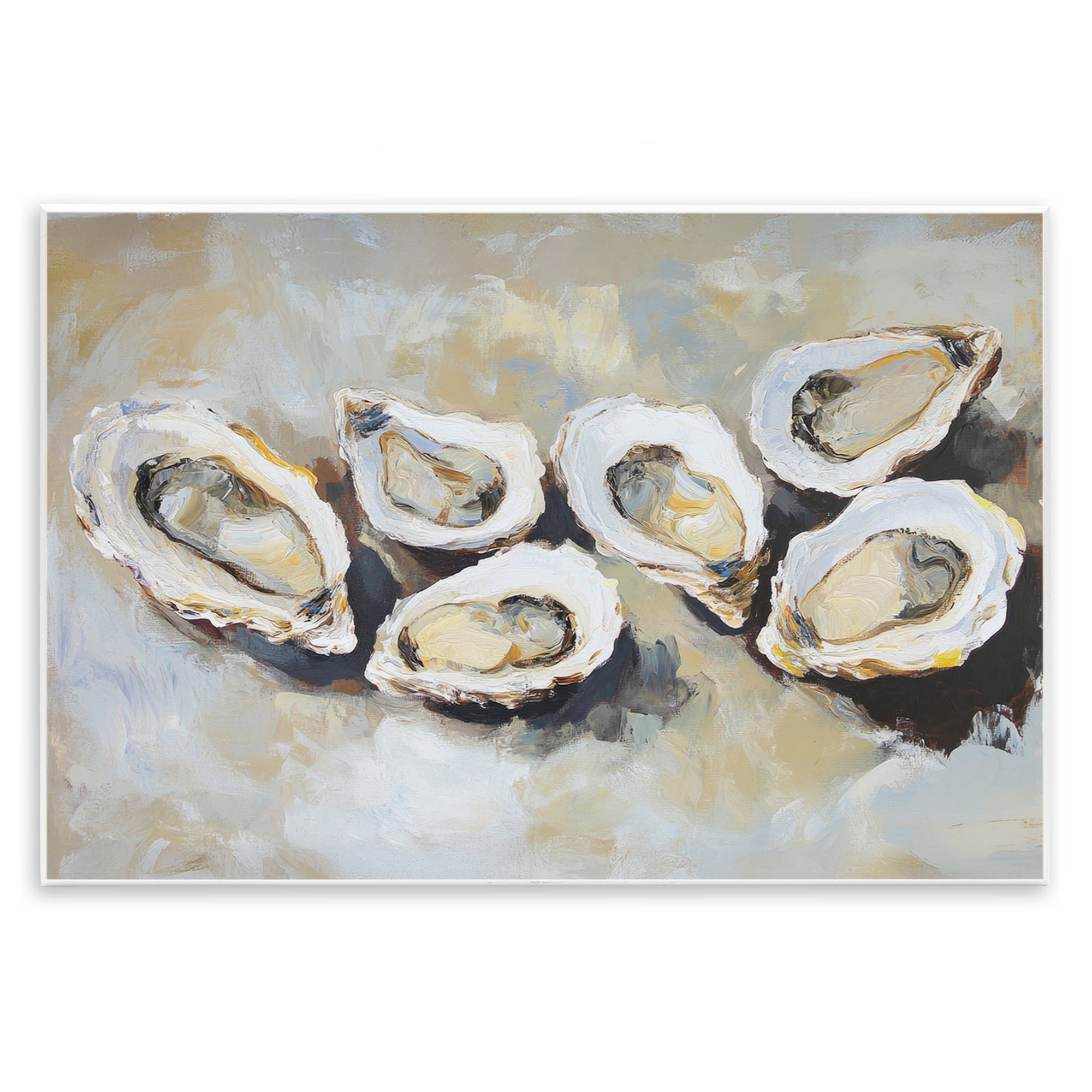 Stupell Industries Line of Oysters in Neutrals Wall Plaque Art, design by Sisi and Seb
