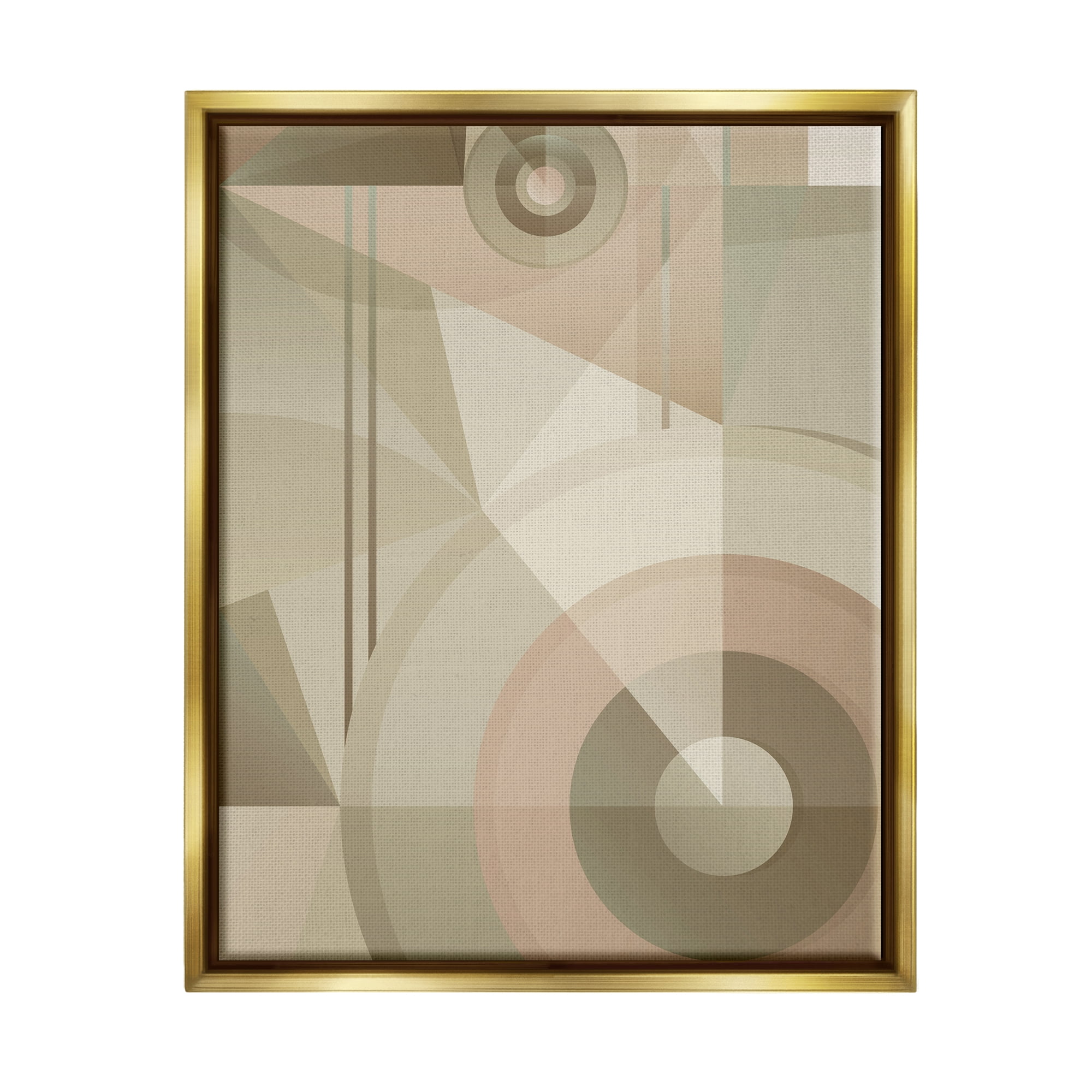 Stupell Industries Linear & Circular Abstract Abstract Painting Gold Floater Framed Canvas Art Print Wall Art, 17 x 21