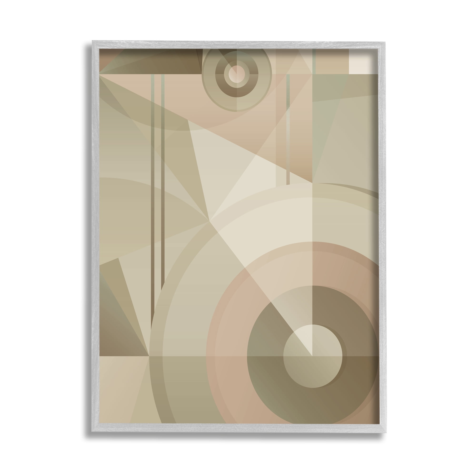 Stupell Industries Linear & Circular Abstract Abstract Painting Gray Framed Art Print Wall Art, 24 x 30