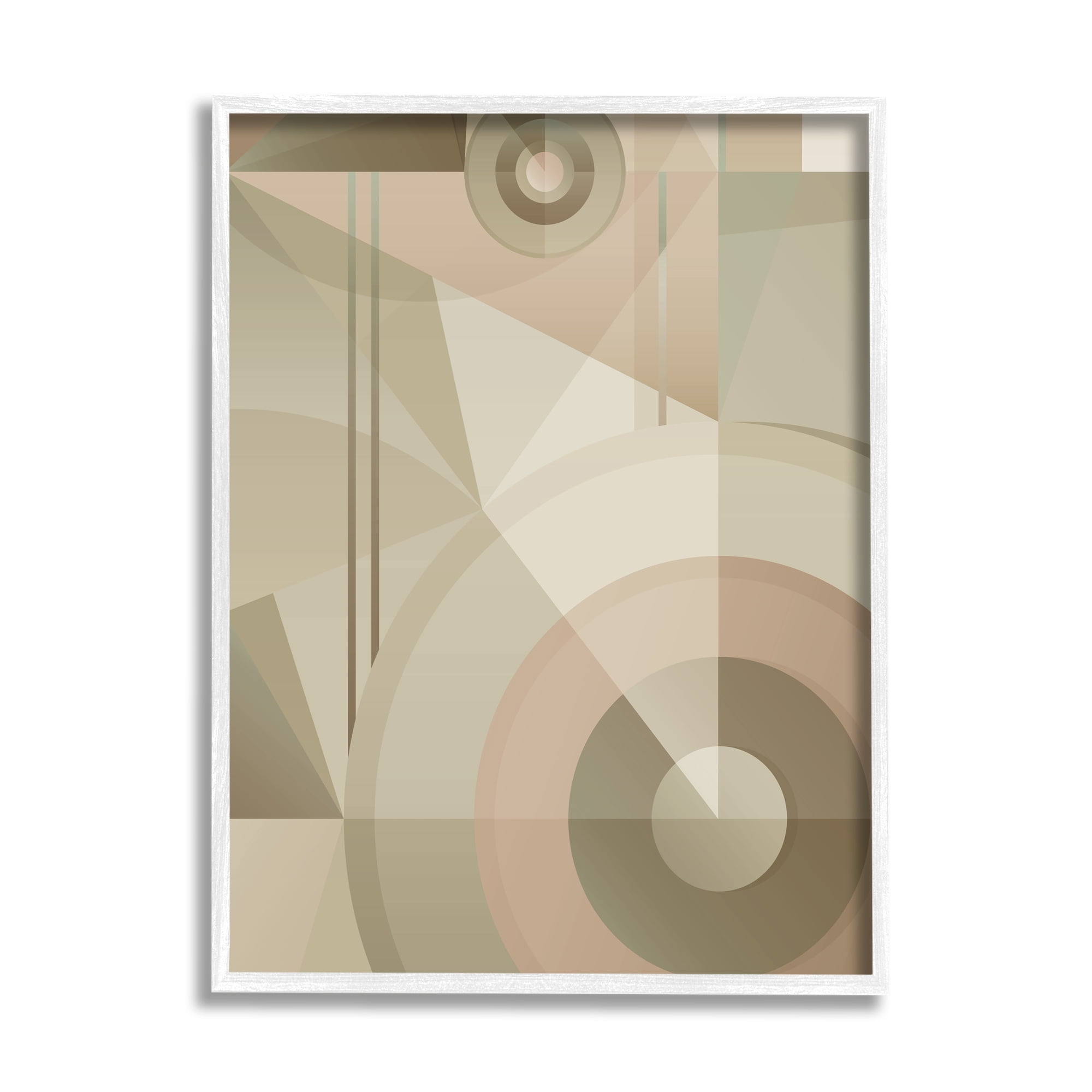 Stupell Industries Linear & Circular Abstract Abstract Painting White Framed Art Print Wall Art, 24 x 30