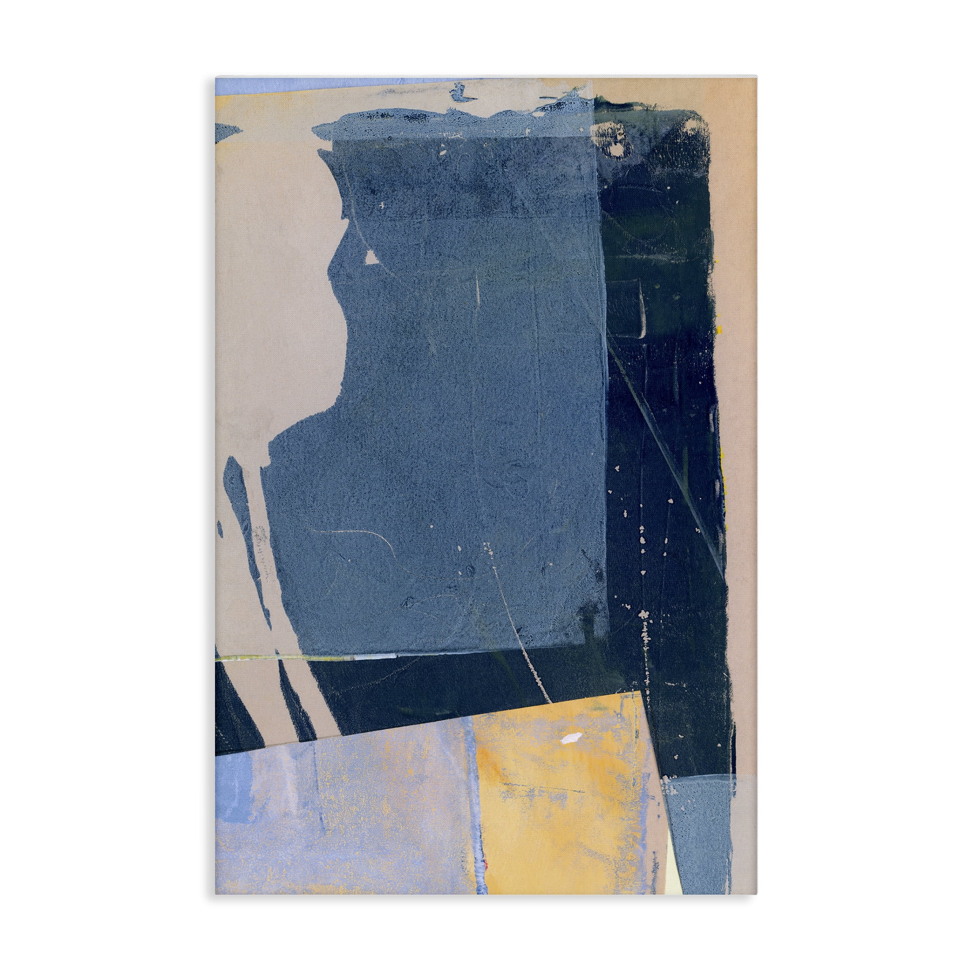 Stupell Industries Linear Distressed Shapes Abstract Painting Wrapped Canvas Art Print Wall Art, 24 x 36