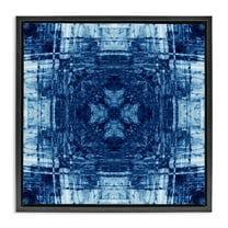 Stupell Industries Linear Geometric Pattern Abstract Painting Black Floater Framed Canvas Art Print Wall Art, 18 x 18