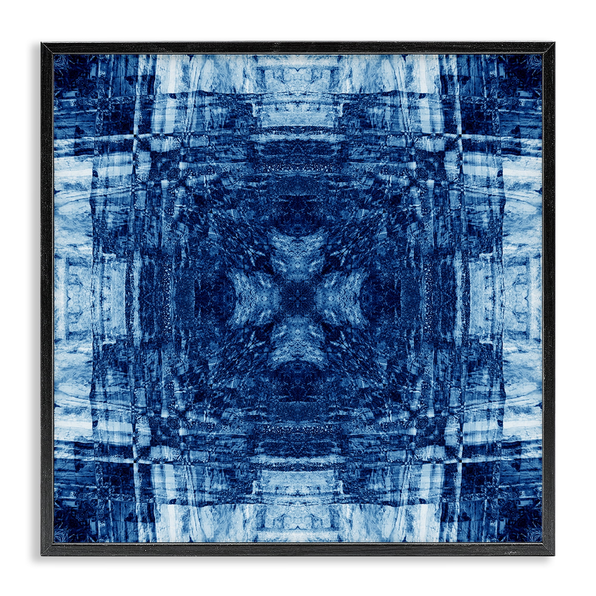 Stupell Industries Linear Geometric Pattern Abstract Painting Black Framed Art Print Wall Art, 24 x 24