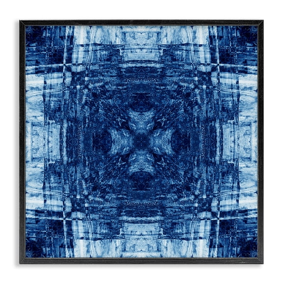 Stupell Industries Linear Geometric Pattern Abstract Painting Black Framed Art Print Wall Art, 24 x 24