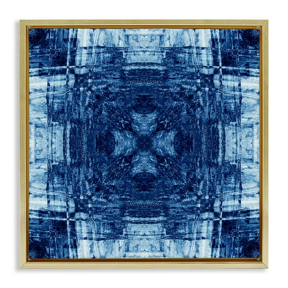 Stupell Industries Linear Geometric Pattern Abstract Painting Gold Floater Framed Canvas Art Print Wall Art, 25 x 25
