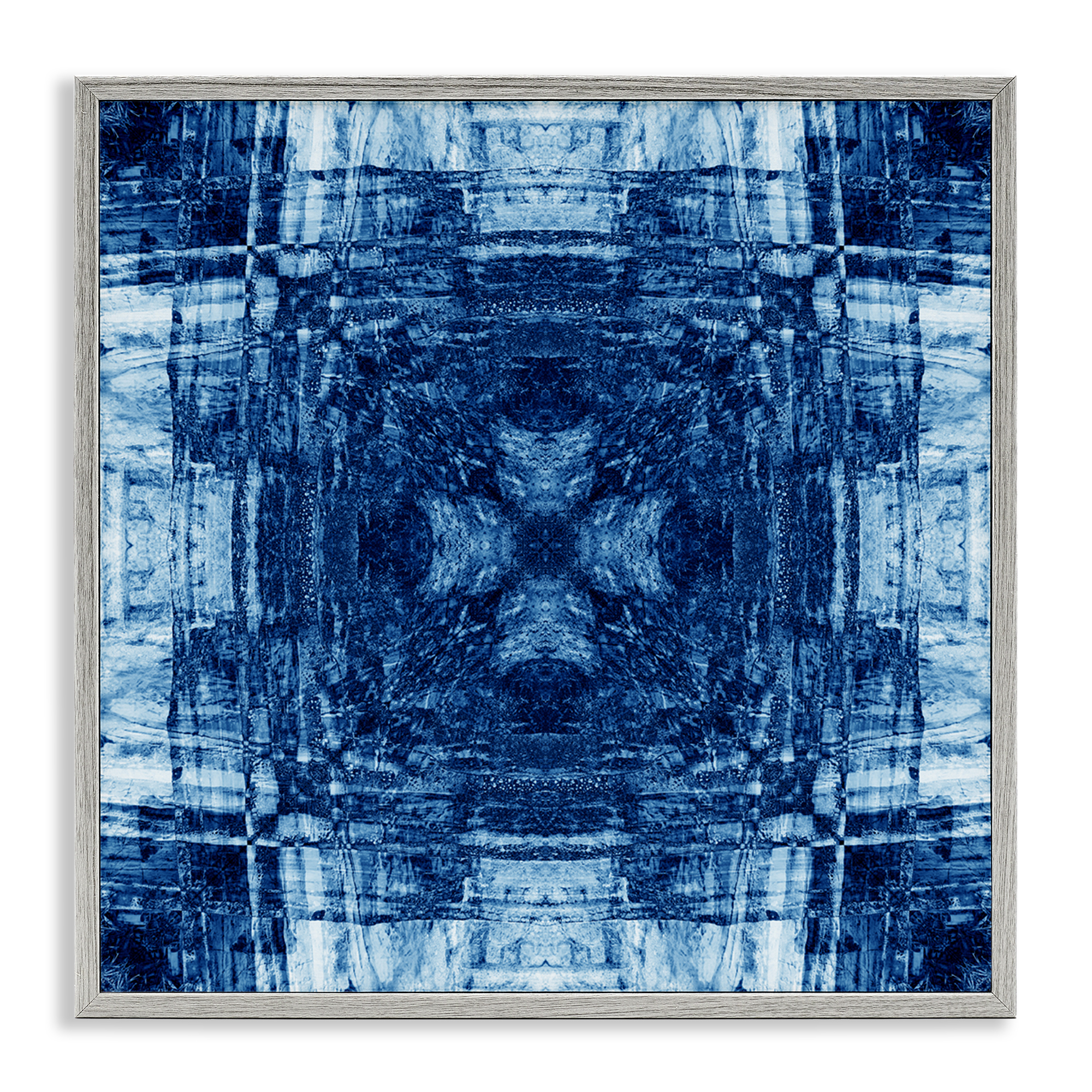 Stupell Industries Linear Geometric Pattern Abstract Painting Gray Framed Art Print Wall Art, 17 x 17