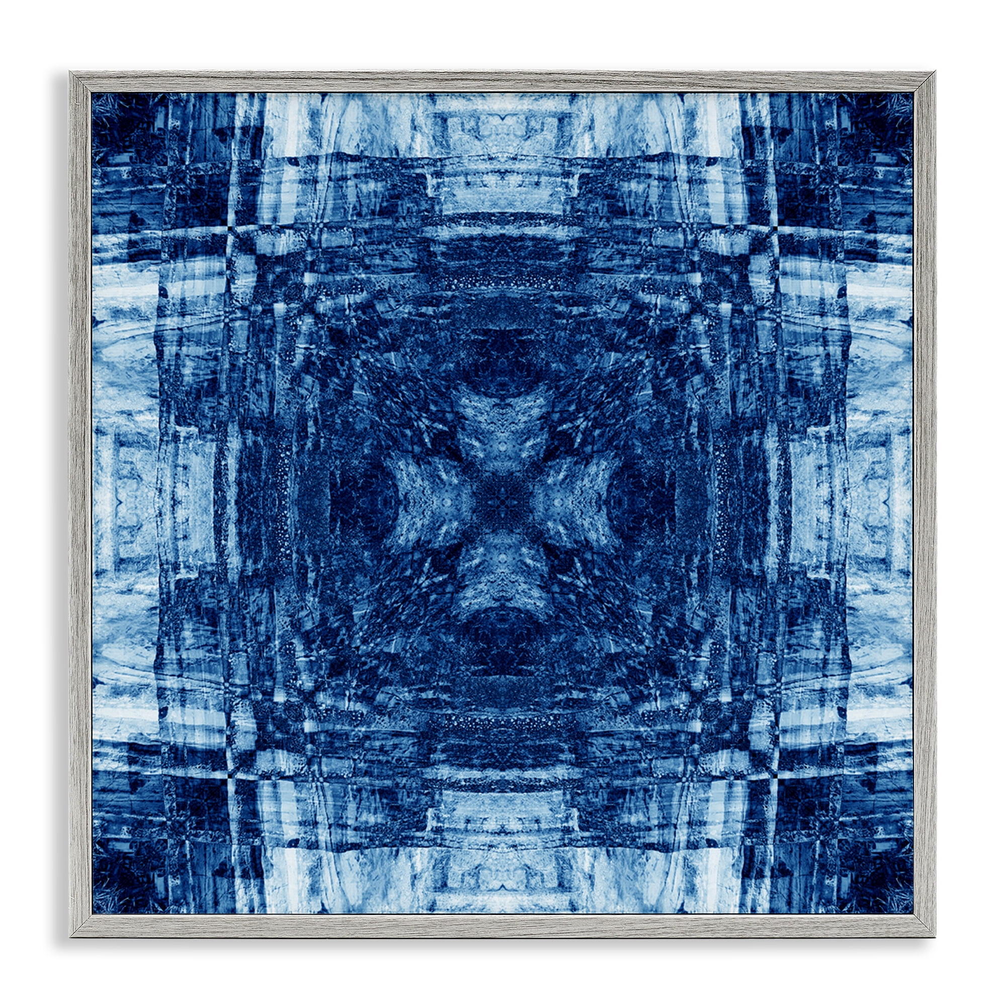 Stupell Industries Linear Geometric Pattern Abstract Painting Gray Framed Art Print Wall Art, 24 x 24