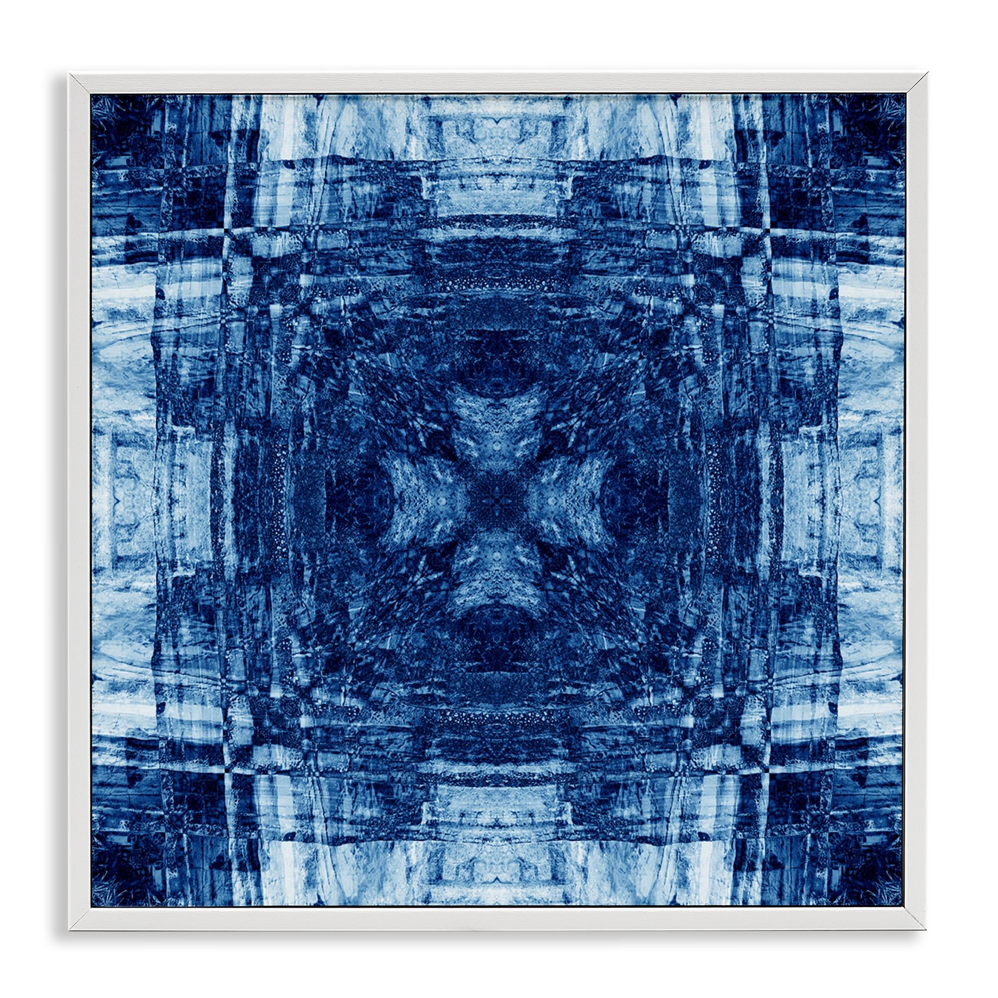 Stupell Industries Linear Geometric Pattern Abstract Painting White Framed Art Print Wall Art, 12 x 12