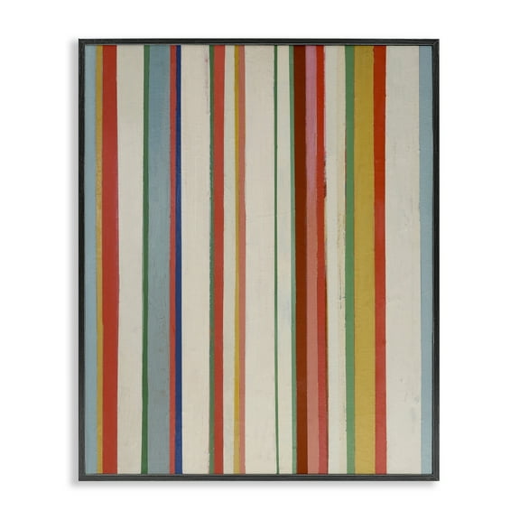 Stupell Industries Linear Rustic Stripes Abstract Painting Black Framed Art Print Wall Art, 11 x 14