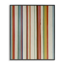 Stupell Industries Linear Rustic Stripes Abstract Painting Black Framed Art Print Wall Art, 11 x 14