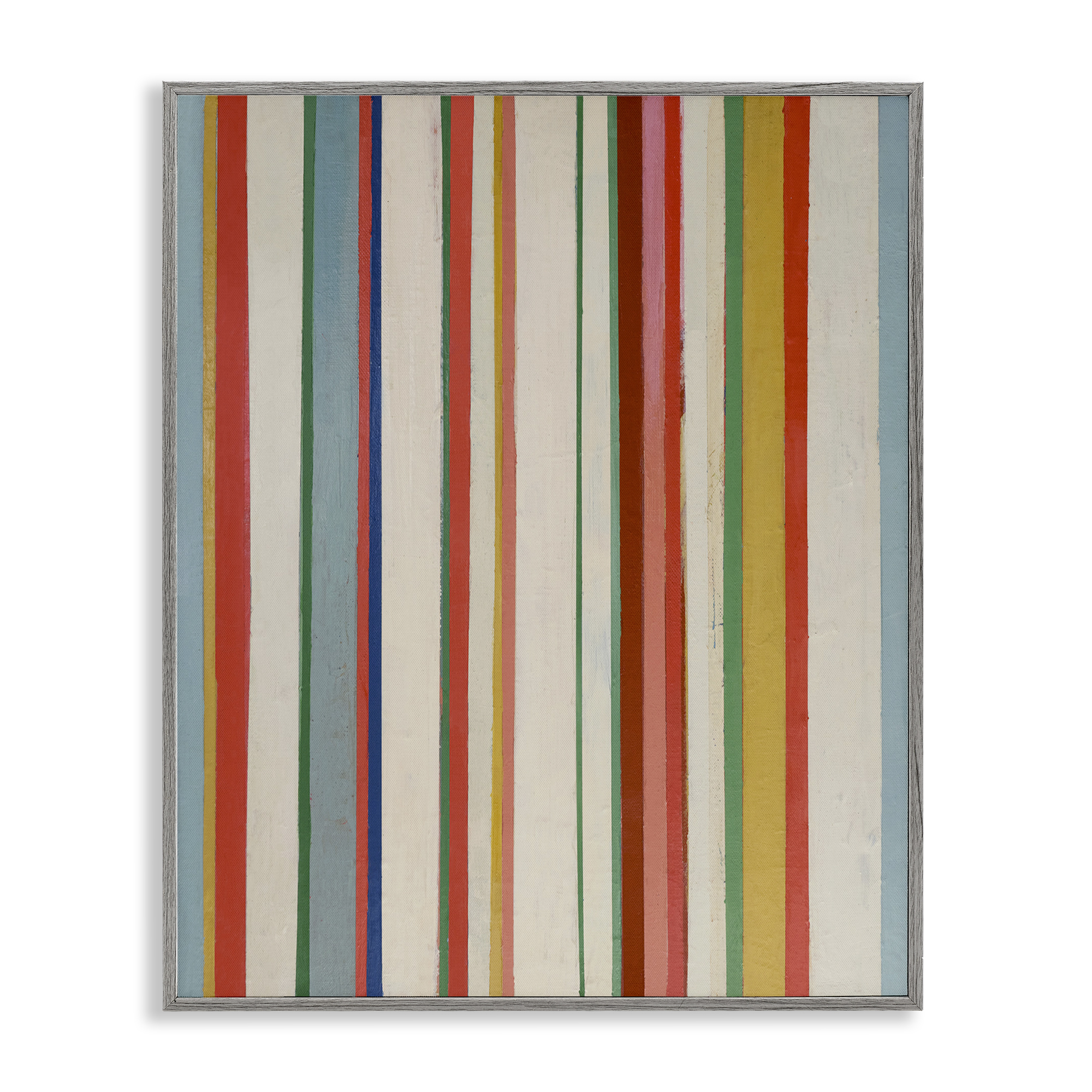Stupell Industries Linear Rustic Stripes Abstract Painting Gray Framed Art Print Wall Art, 24 x 30
