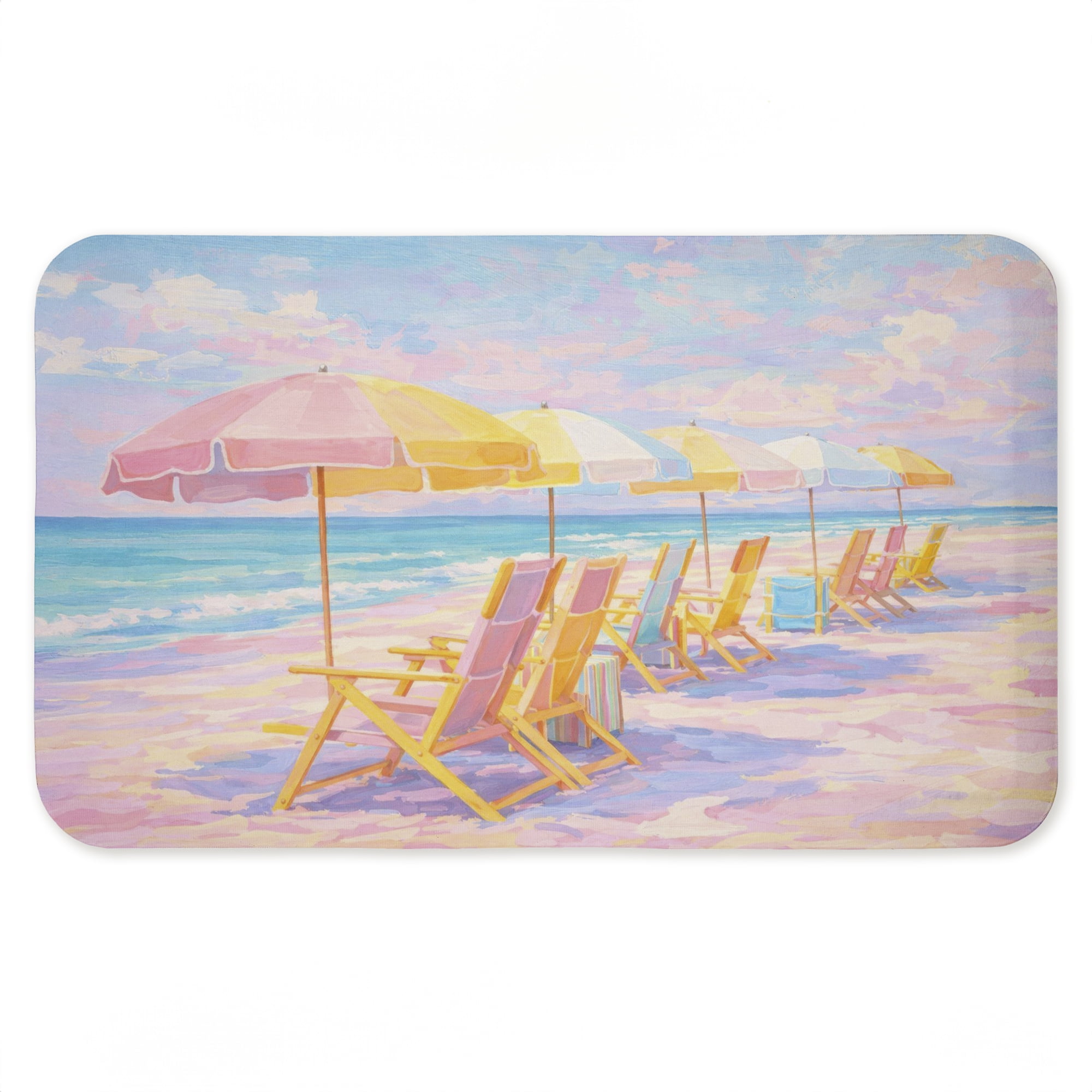 Stupell Industries Lined Up Beach Chairs Printed Anti-Fatigue Floor Mat, design by Ziwei Li