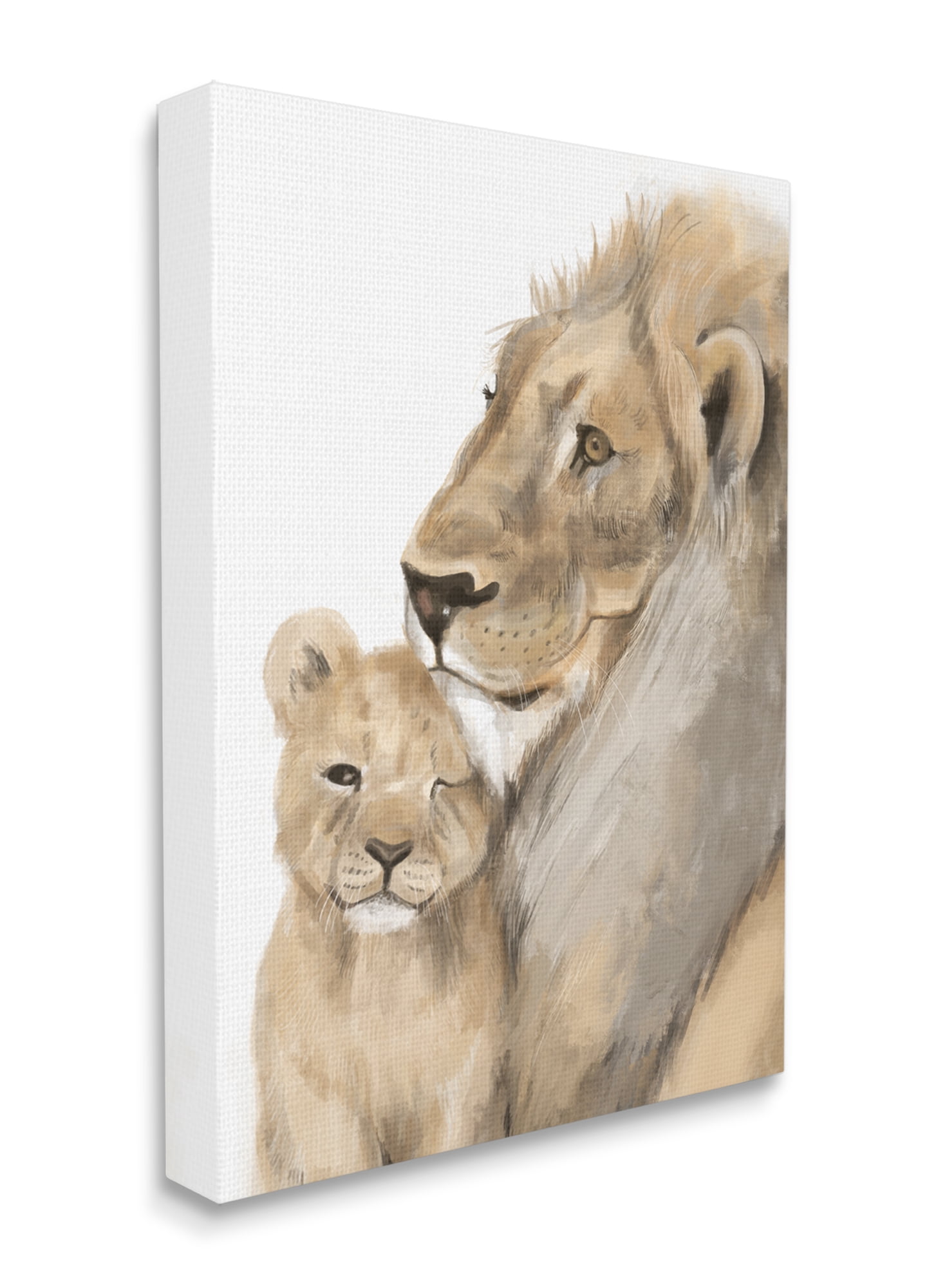 Stupell Industries Lion Cub and King Safari Animal Portrait Canvas Wall Art, 24 x 30, Design by Daphne Polselli