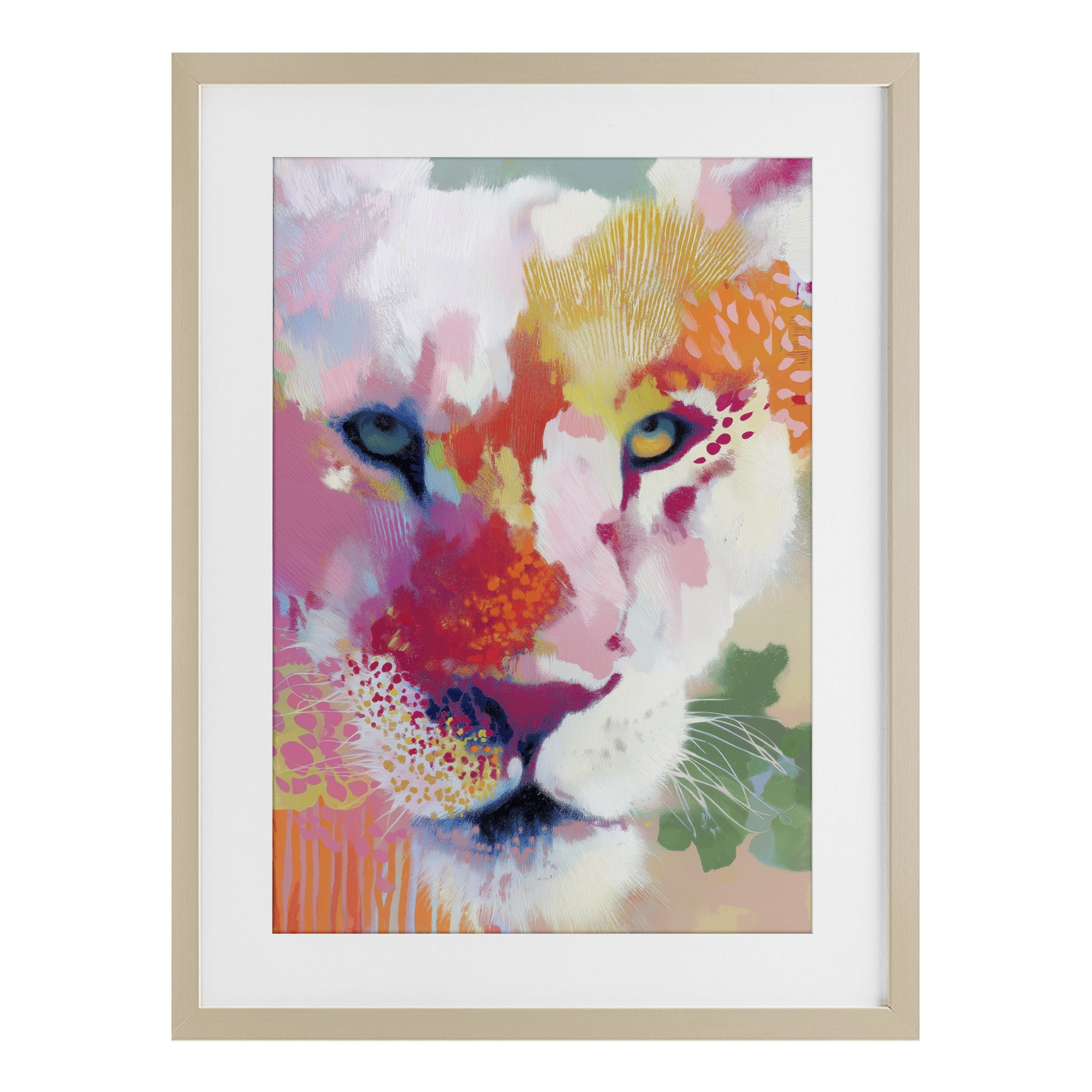 Stupell Industries Lion Eyes with Intense Gaze Birch Framed Print Under Glass, design by Chromatic Storm Studio