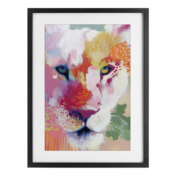 Stupell Industries Modern Lion Eyes with Intense Gaze Black Framed Print Under Glass, 14 x 20, by Chromatic Storm Studio
