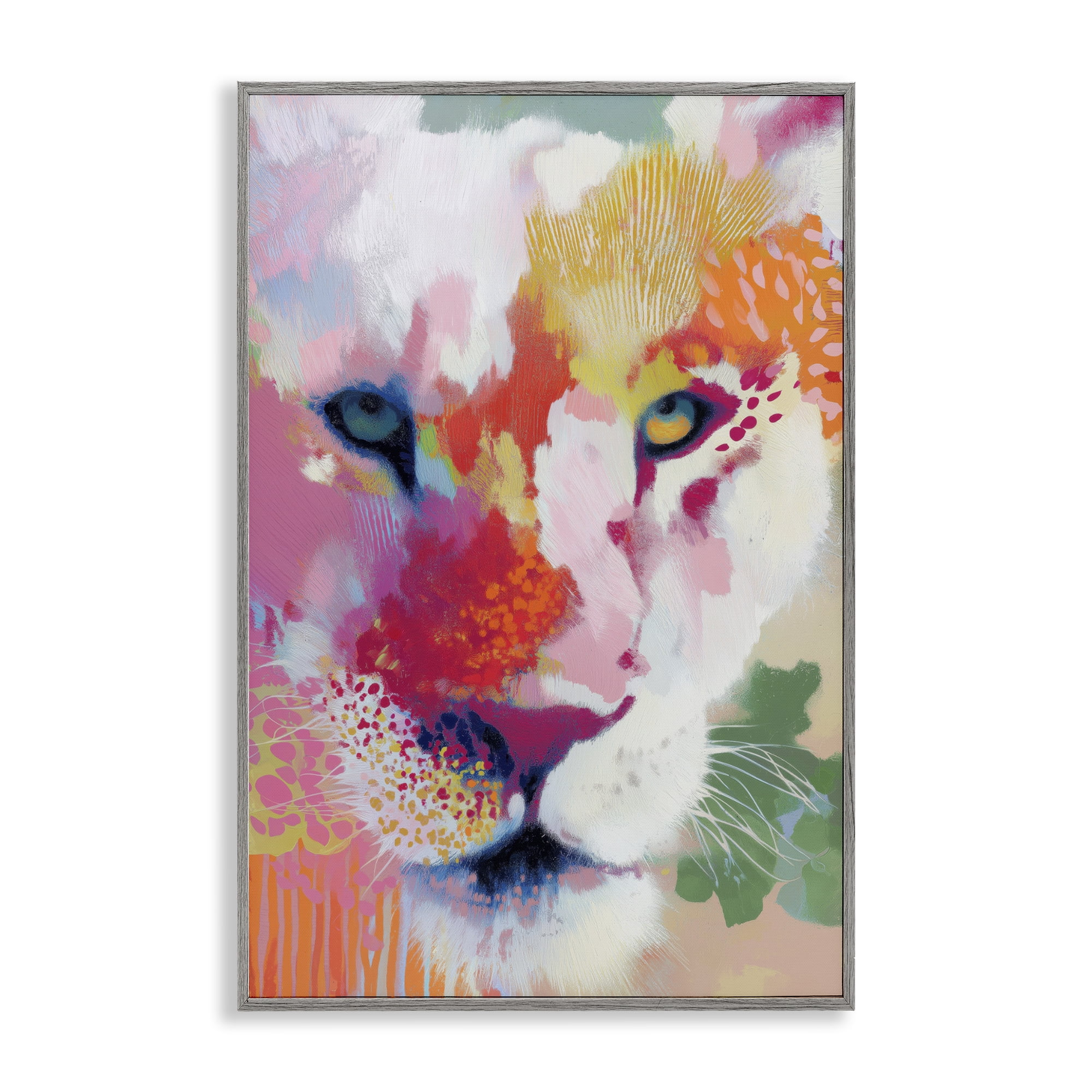Stupell Industries Lion Eyes with Intense Gaze Gray Framed Giclee Art, design by Chromatic Storm Studio