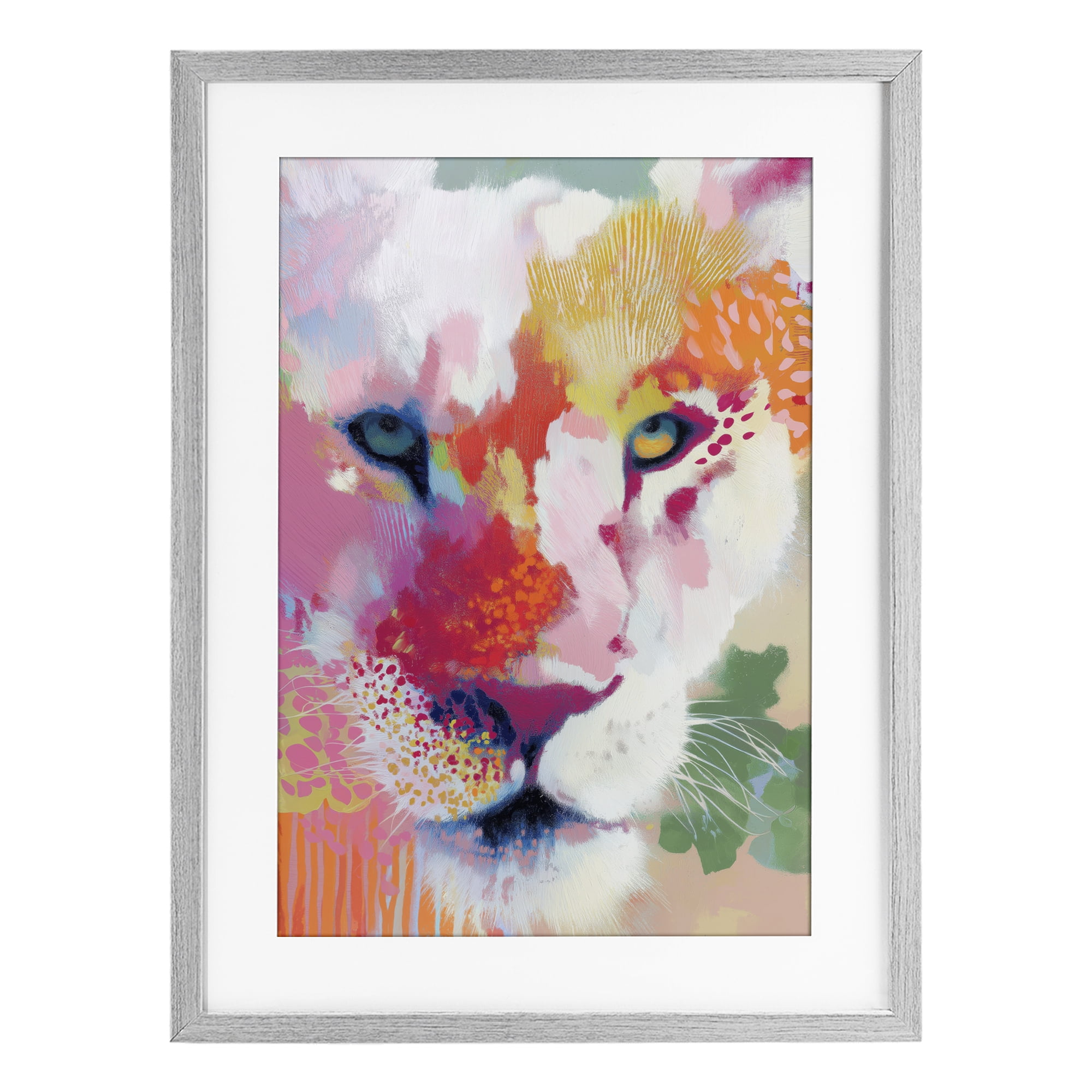 Stupell Industries Lion Eyes with Intense Gaze Gray Framed Print Under Glass, design by Chromatic Storm Studio