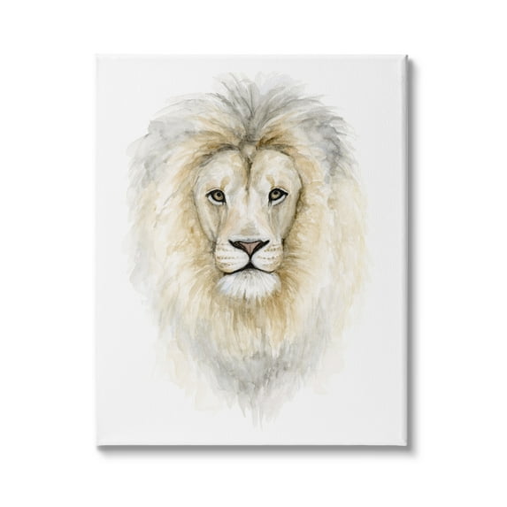 Stupell Industries Lion Mane Watercolor Portrait Kids' Nursery Safari Animal, 16 x 20,Design by Fox Hollow Studios