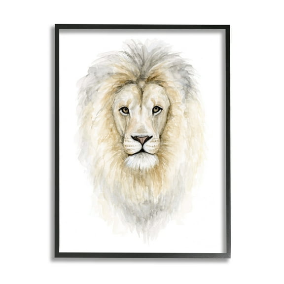Stupell Industries Lion Mane Watercolor Portrait Kids' Nursery Safari Animal, 24 x 30,Design by Fox Hollow Studios