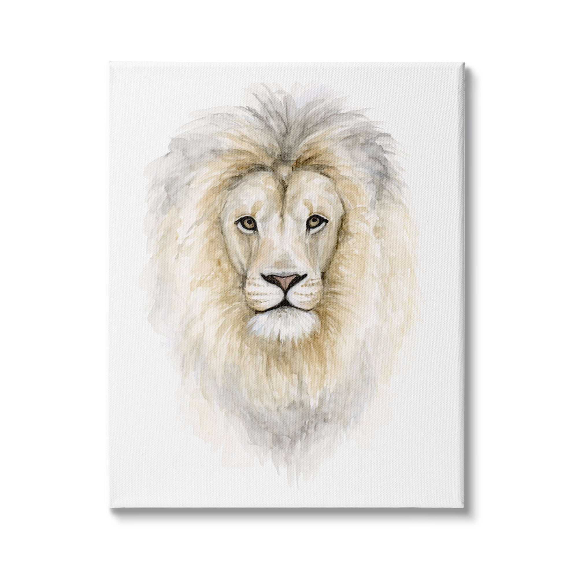 Stupell Industries Lion Mane Watercolor Portrait Kids' Nursery Safari Animal, 30 x 40,Design by Fox Hollow Studios