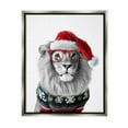 thumbnail image 1 of Stupell Industries Lion in Christmas Sweater Holiday Painting Gray Floater Framed Canvas Art Print Wall Art, 25 x 31, 1 of 10