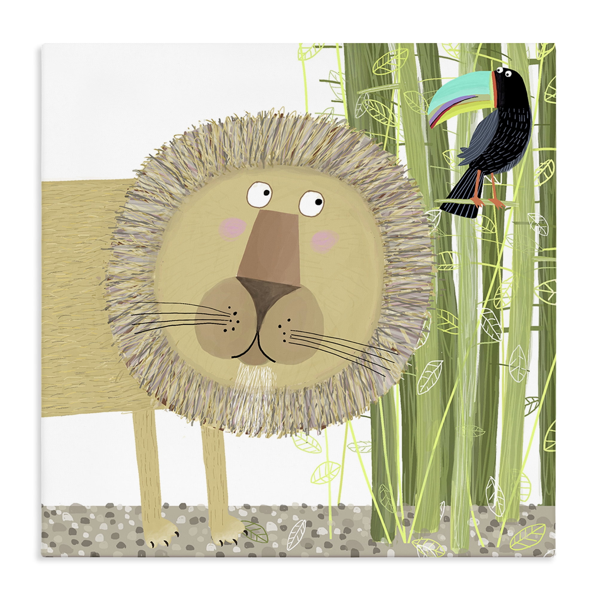 Stupell Industries Lion with Bamboo Trees & Toucan Canvas Wall Art, design by Carla Daly