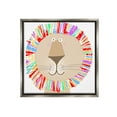 thumbnail image 1 of Stupell Industries Lion with Rainbow Mane Animals & Insects Painting Gray Floater Framed Canvas Art Print Wall Art, 25 x 25, 1 of 10